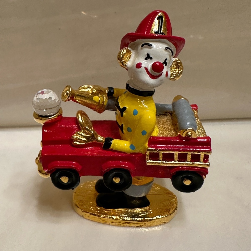 Spoontiques Enameled Pewter Fire Truck with Clown